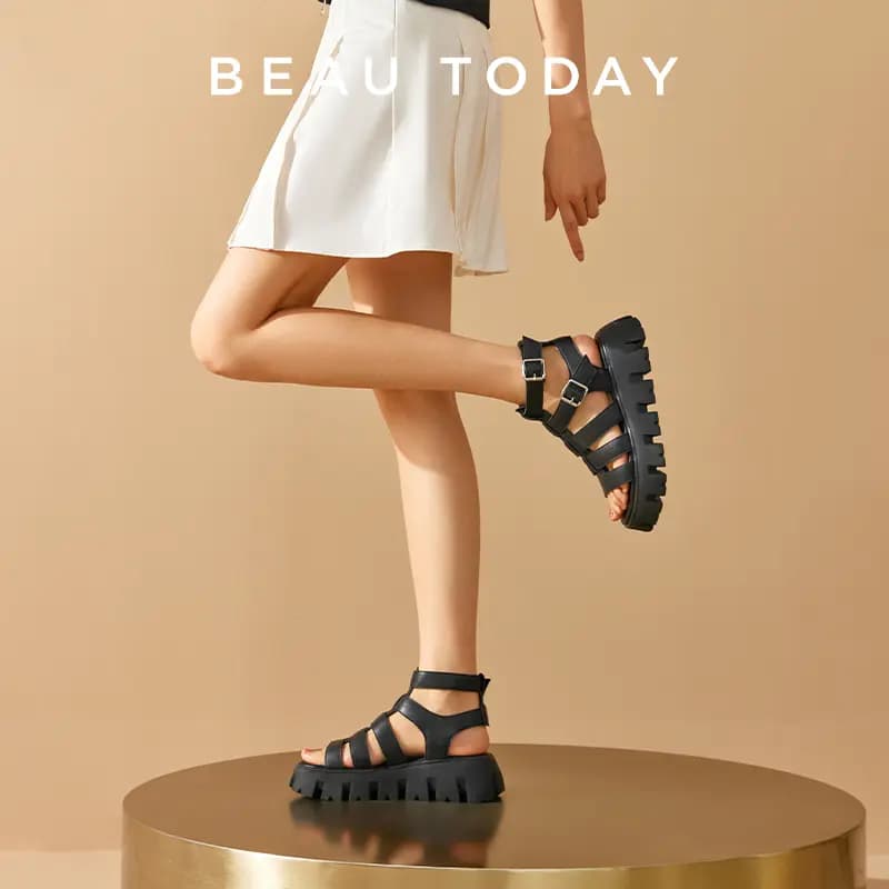 Beau Today Roman Sandals Women's Black 6