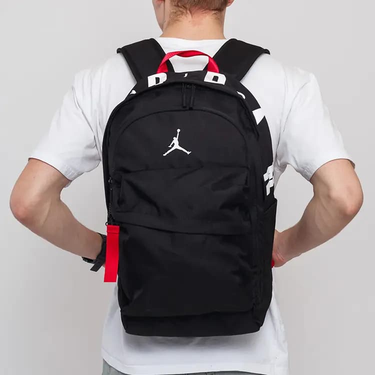Jordan Polyester Bel Çantası Unisex Qara/Qırmızı 5