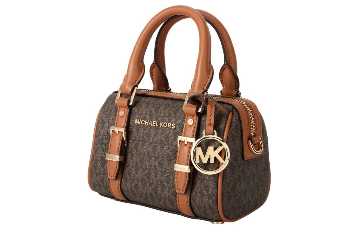 MICHAEL KORS Bedford Coated Canvas Handbag Mini Women's Acorn Brown 2