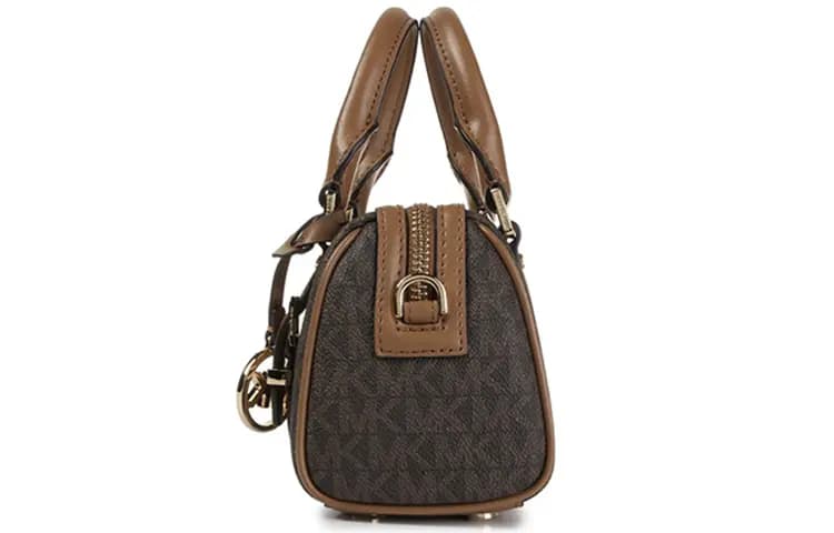 MICHAEL KORS Bedford Coated Canvas Handbag Mini Women's Acorn Brown 4