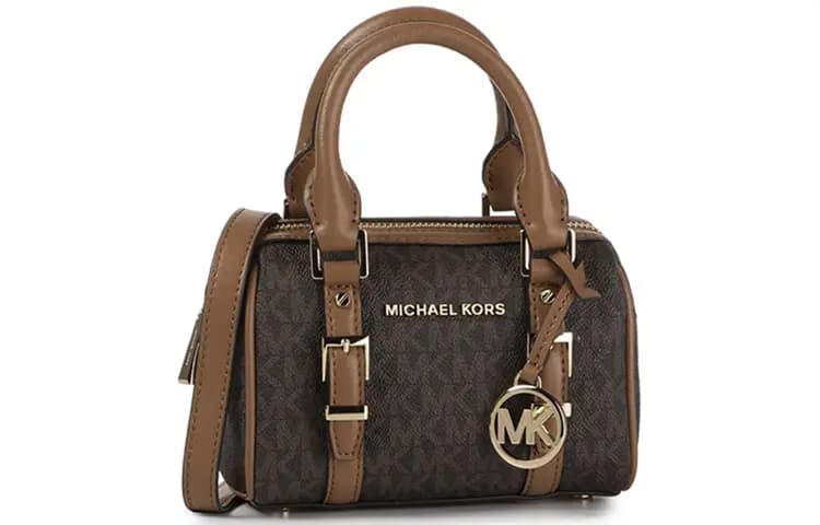 MICHAEL KORS Bedford Coated Canvas Handbag Mini Women's Acorn Brown 3