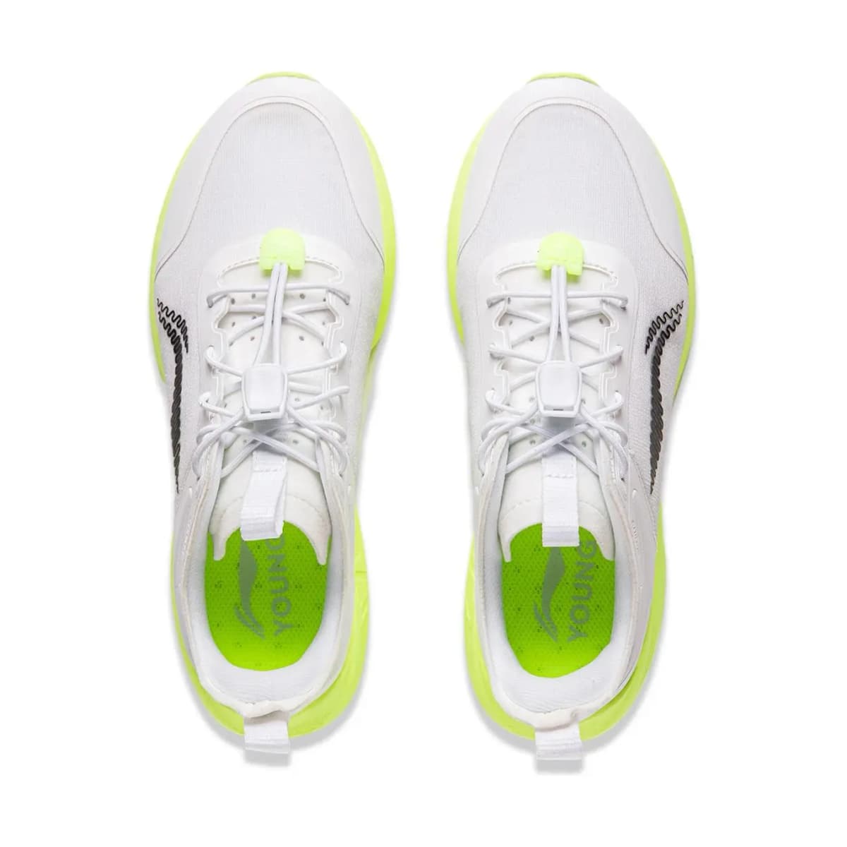 LINING YOUNG Le You Pre LI NING CLOUD Cushioning Low Top Kids' Running Shoes White Yellow Green Kids' 4