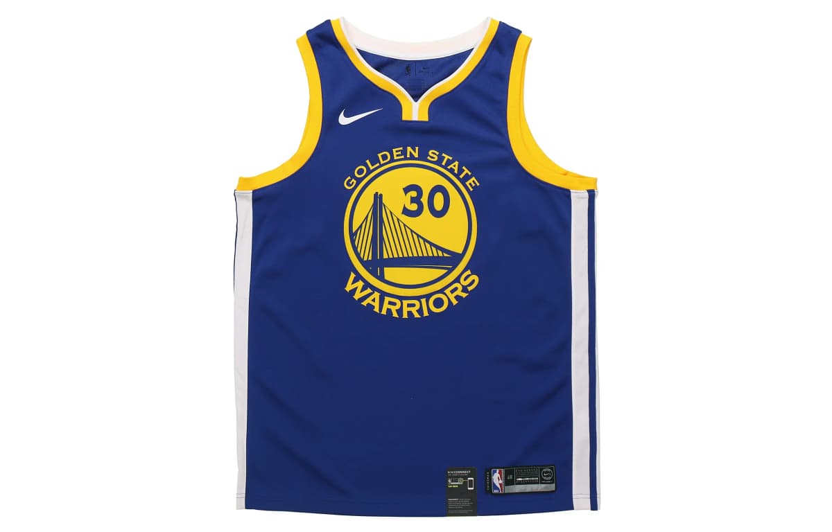 Nike NBA Stephen Curry Golden State Warriors Kişi Basketbol Köynəyi Mavi