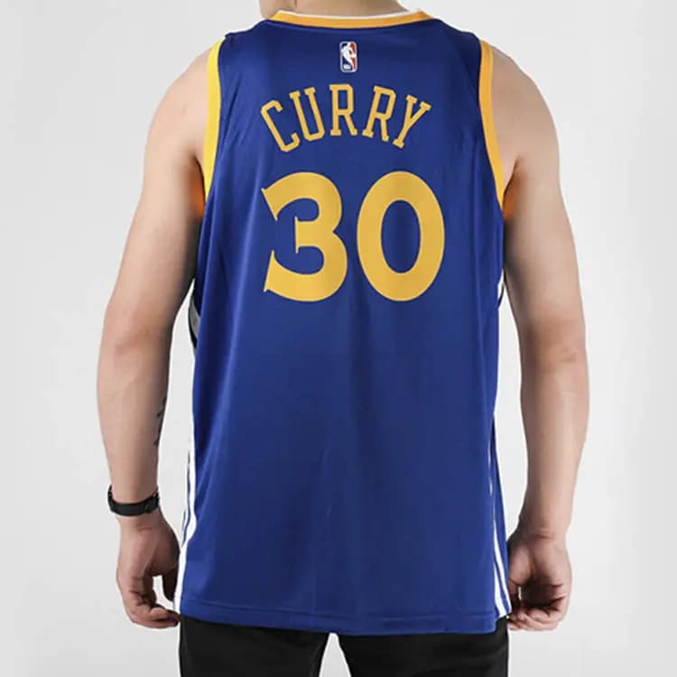 Nike NBA Stephen Curry Golden State Warriors Kişi Basketbol Köynəyi Mavi 4