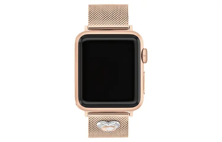 COACH APPLE STRAPS Series Saat Kəməri Qadın Çəhrayı Qızılı