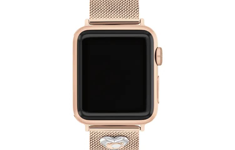 COACH APPLE STRAPS Series Saat Kəməri Qadın Çəhrayı Qızılı 2