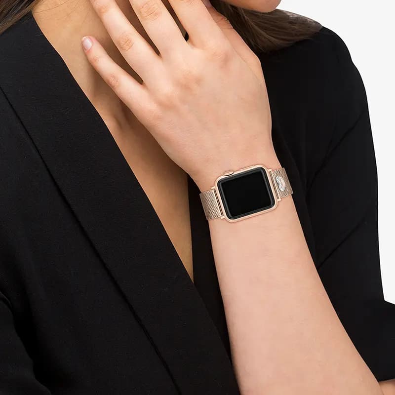 COACH APPLE STRAPS Series Saat Kəməri Qadın Çəhrayı Qızılı 6