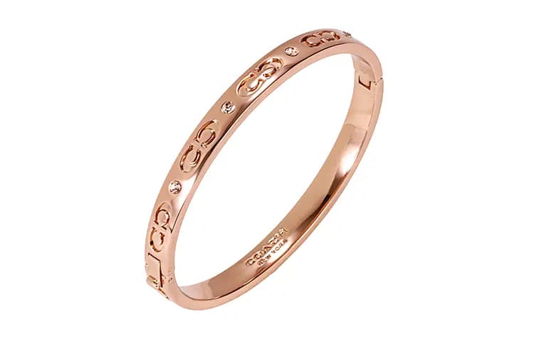 COACH Signature Hinged Bilərzik Çəhrayı Qızılı 2