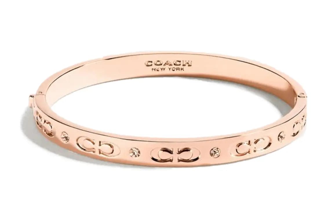 COACH Signature Hinged Bilərzik Çəhrayı Qızılı