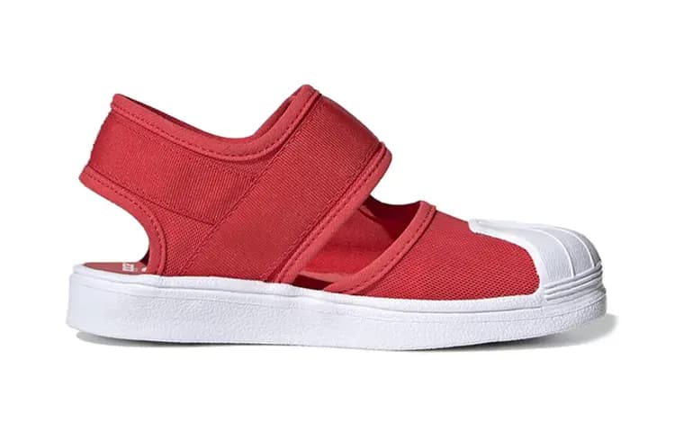 Adidas Originals SUPERSTAR Uşaq Sandalı Qırmızı/Ağ 2