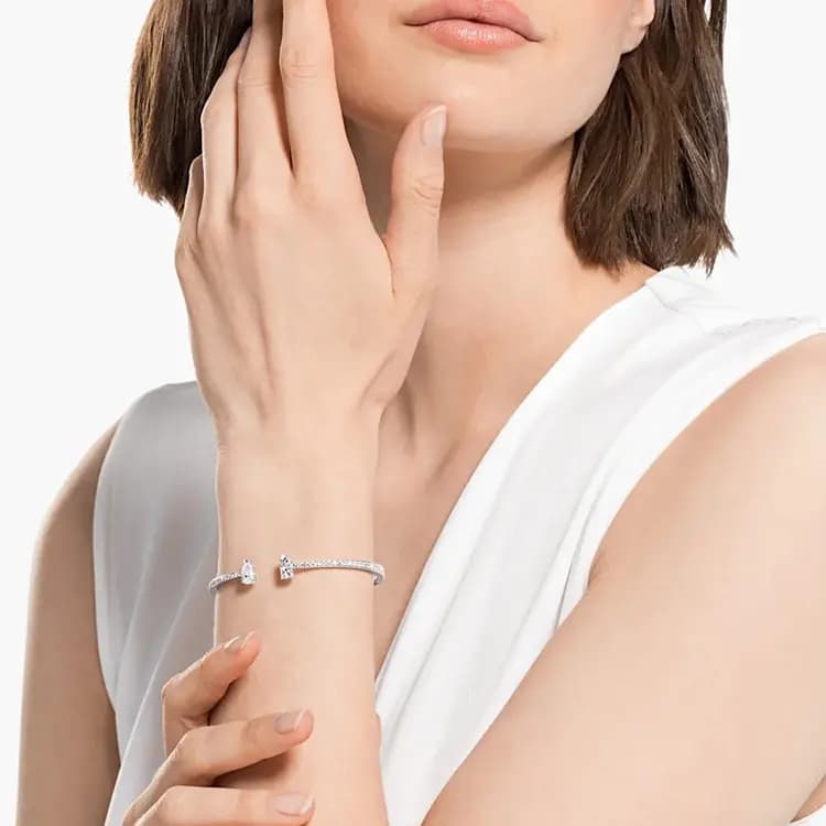 Swarovski Rodium örtüklü Bilərzik Ağ 4