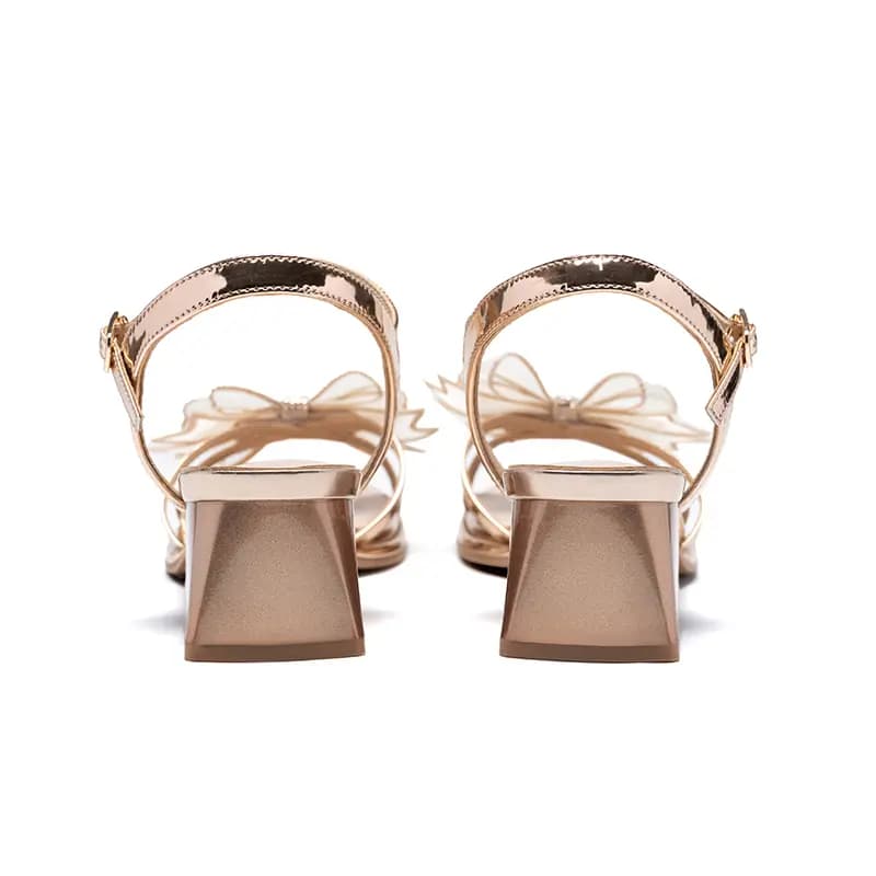 ZHR Leather Fashionable Versatile Fairy One-Strap Sandals 4.5cm Women's 8