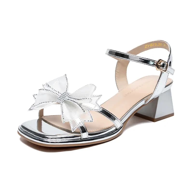 ZHR Leather Fashionable Versatile Fairy One-Strap Sandals 4.5cm Women's 2