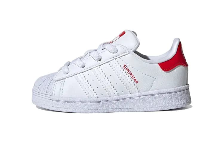 adidas Originals Superstar Körpə Ayaqqabısı Ağ/Qırmızı