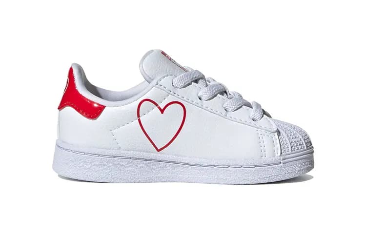 adidas Originals Superstar Körpə Ayaqqabısı Ağ/Qırmızı 2