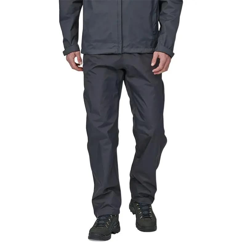 Patagonia Solid Color Simple Mid-Rise Windproof Straight Leg Hiking Pants Men's Black 2