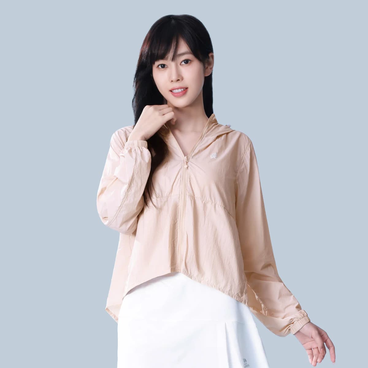 CAMEL Camellia Series Cold White Skin Original Yarn Sun Protection Short-Length Height-Enhancing UPF50+ Sun Protection Jacket Women's 14