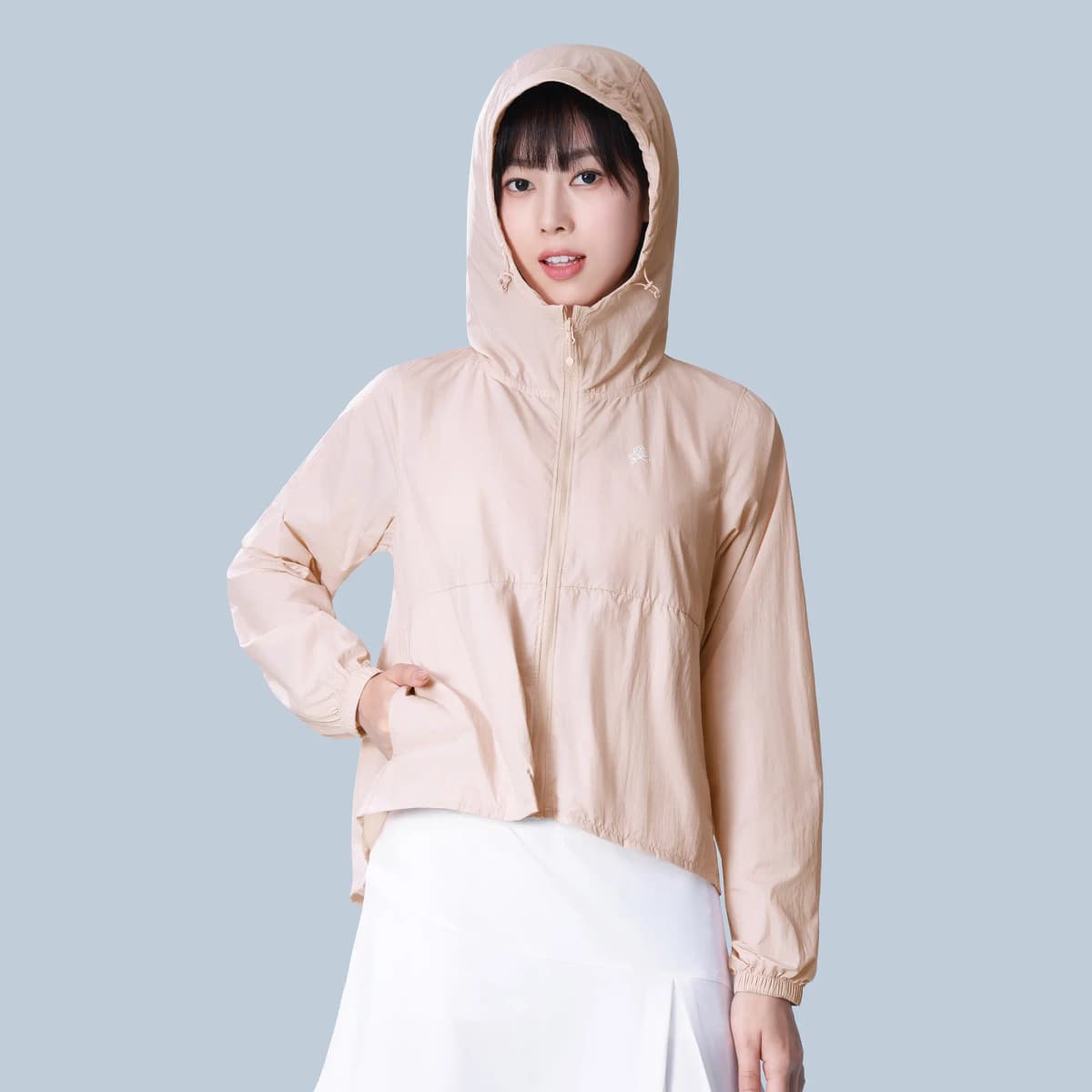 CAMEL Camellia Series Cold White Skin Original Yarn Sun Protection Short-Length Height-Enhancing UPF50+ Sun Protection Jacket Women's 15