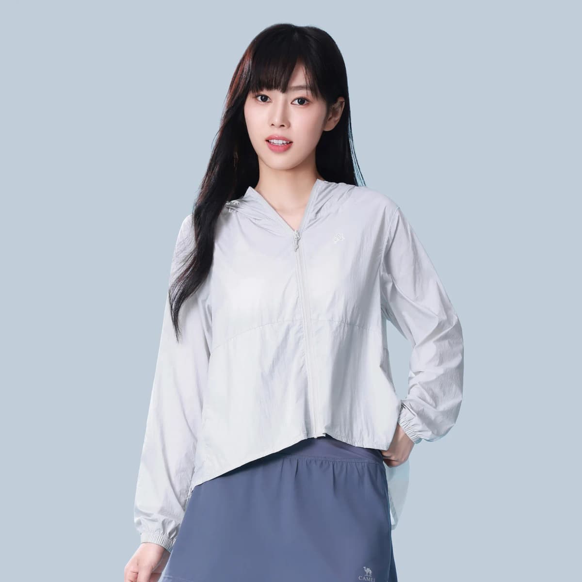 CAMEL Camellia Series Cold White Skin Original Yarn Sun Protection Short-Length Height-Enhancing UPF50+ Sun Protection Jacket Women's 3