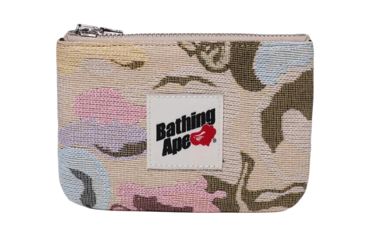 A BATHING APE All-Over Pattern Print Nylon Clutch Bag Kişi Çoxrəngli