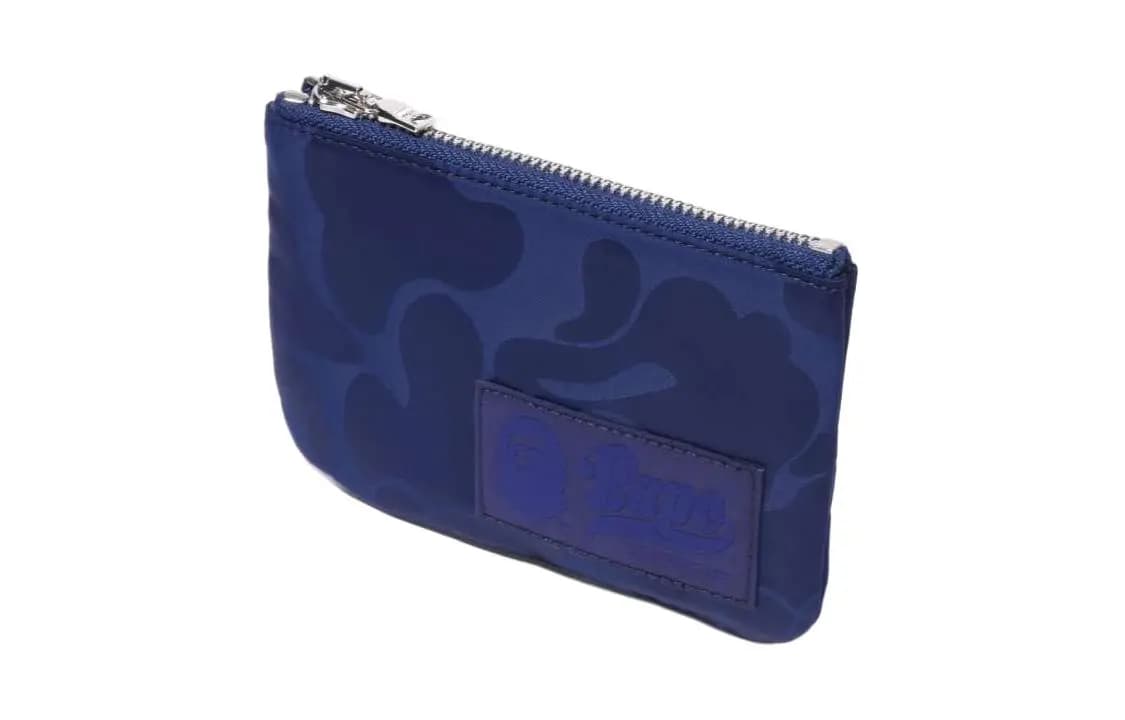A BATHING APE Bape Nylon Wallet Regular Men's Blue/Black/White 2