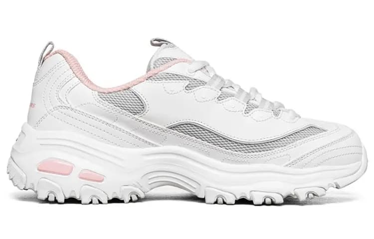 Skechers D'lites 1.0 Gs White/Grey/Pink Women's 2