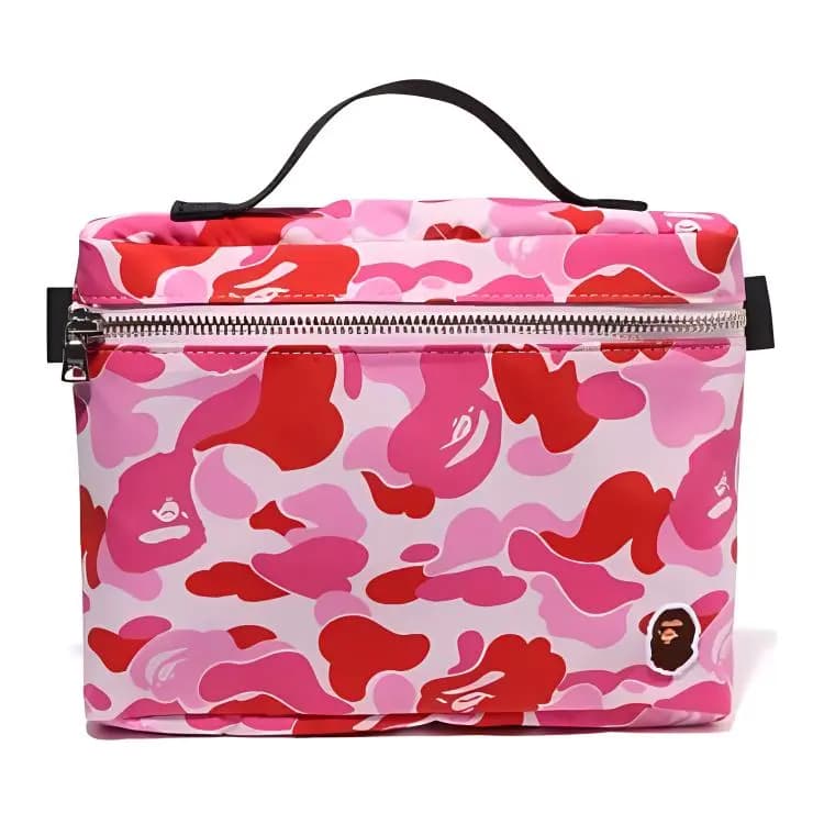 A BATHING APE ABC CAMO Makiyaj Çantası Göy/Çəhrayı/Yaşıl 6