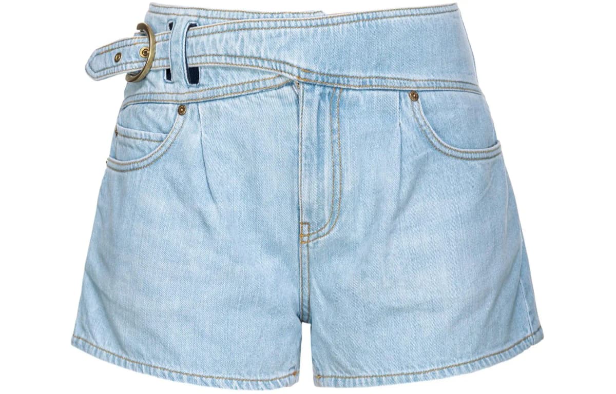 PINKO Logo-embroidered Denim Şort