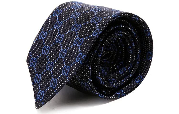 GUCCI İpək Qalstuk Kişi Göy/Qara