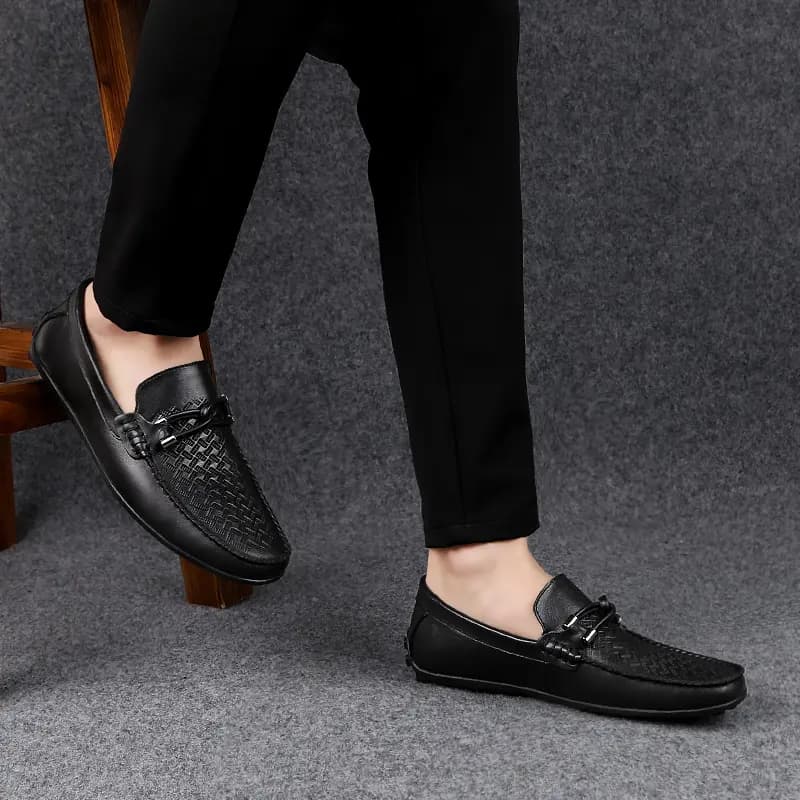 British Knight Classic Versatile Soft Comfortable Driving Shoes Men's Black 7
