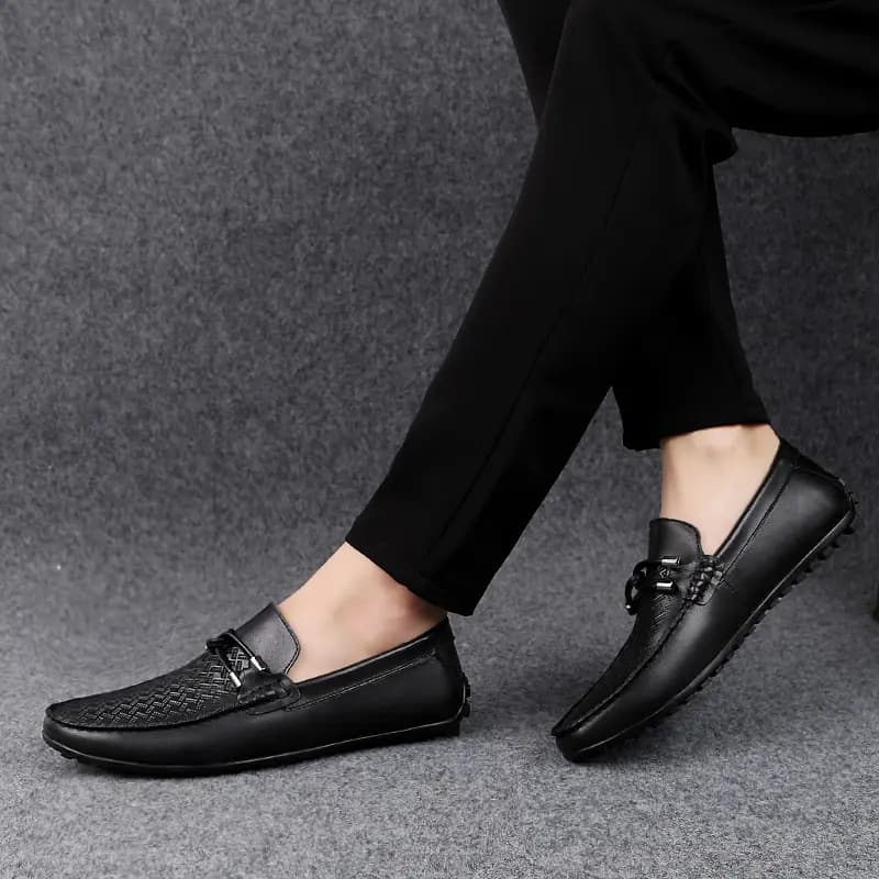 British Knight Classic Versatile Soft Comfortable Driving Shoes Men's Black 5
