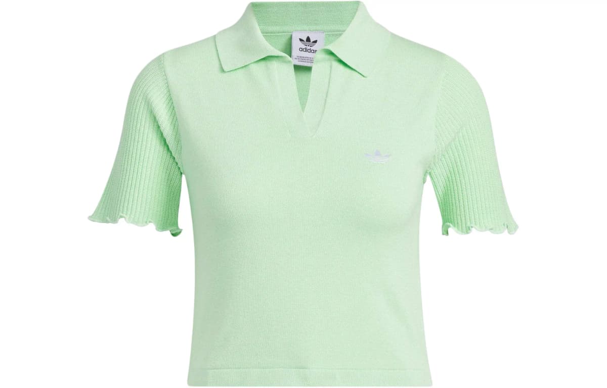 adidas KNIT Polo Köynək Qadın Açıq Yaşıl