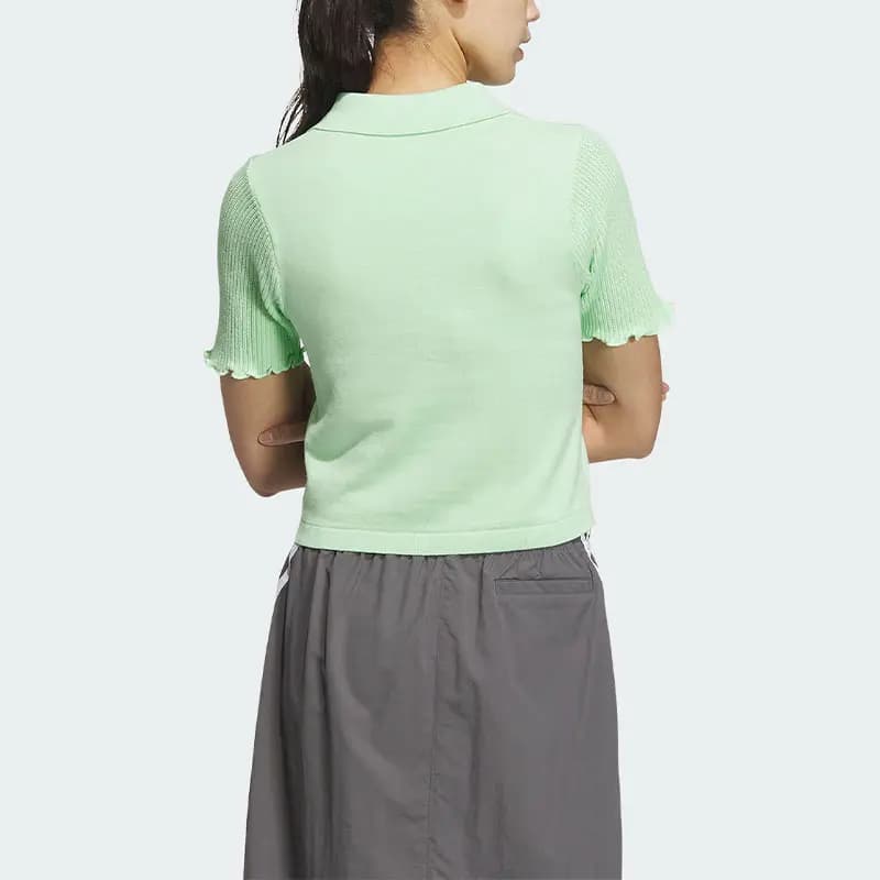 adidas KNIT Polo Köynək Qadın Açıq Yaşıl 4