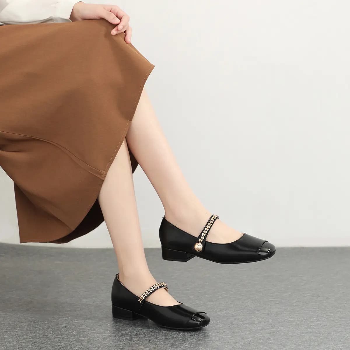 Mulinsen Chunky Heel Mary Jane Shoes Women's 5