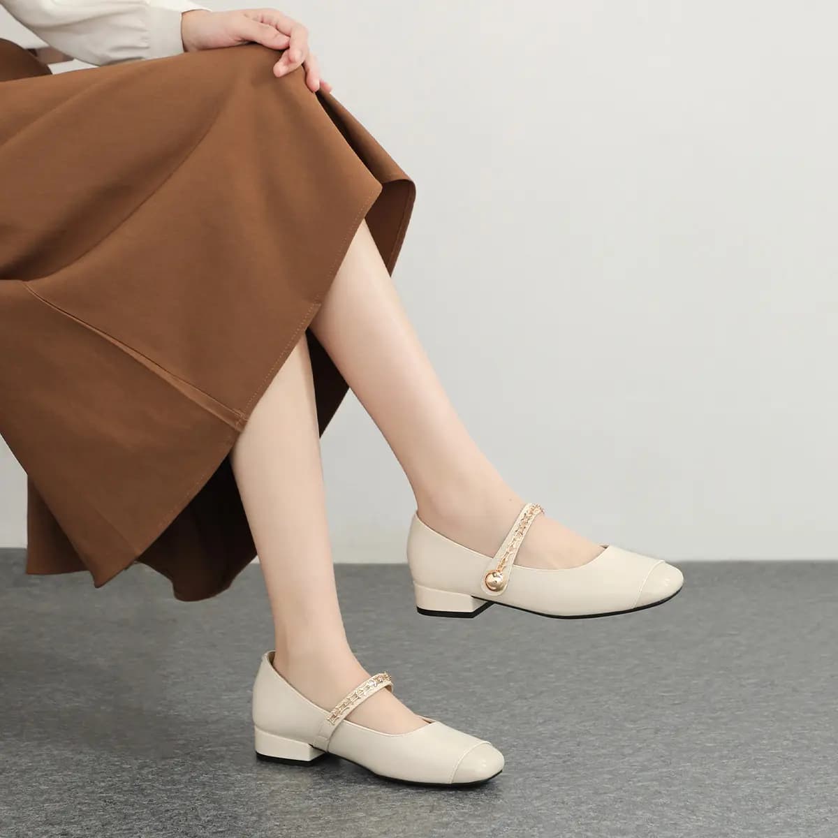 Mulinsen Chunky Heel Mary Jane Shoes Women's 10