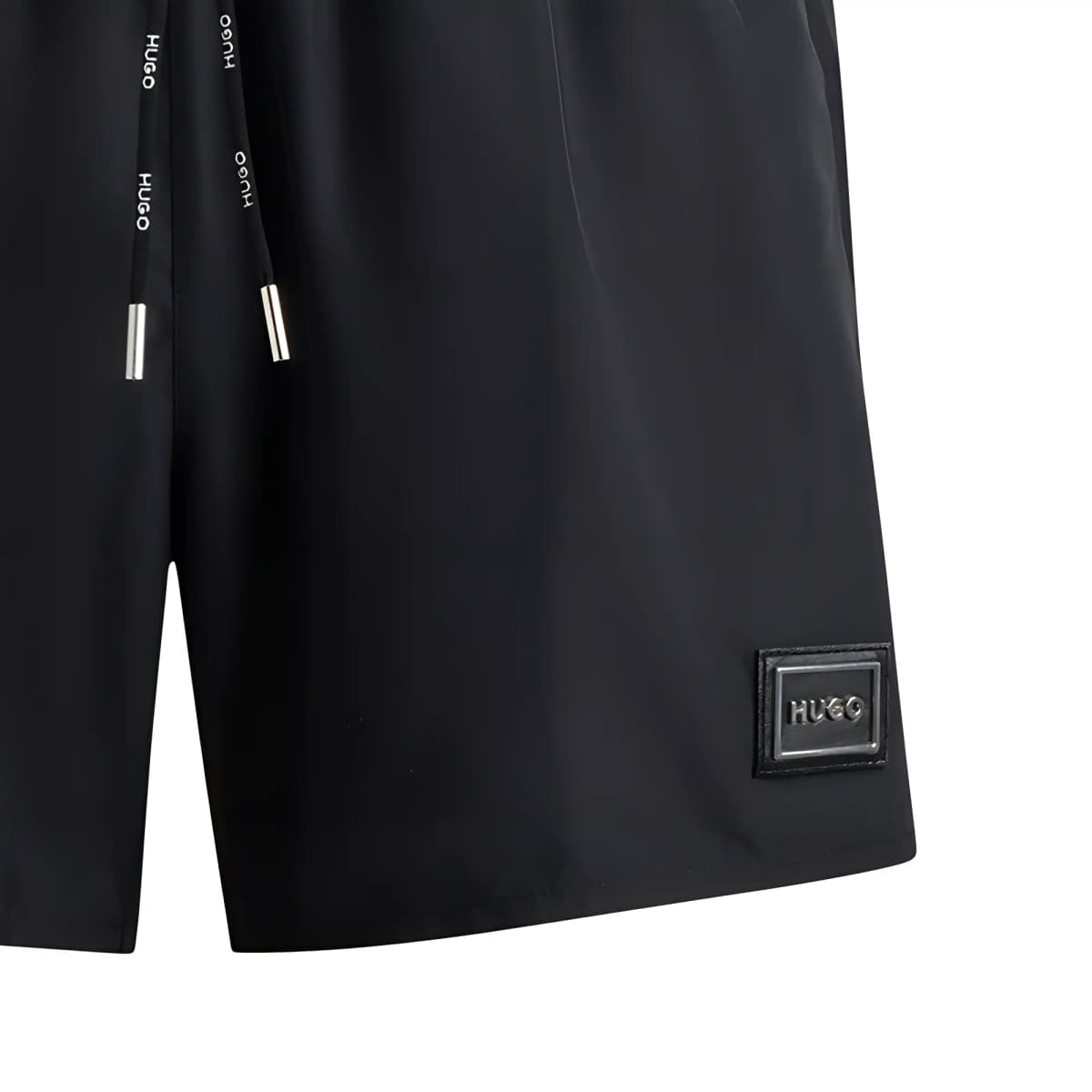 HUGO BOSS SS24 Logo Letter Patch Tie-Dye Kişi Üzgüçü Şortu Qara 5