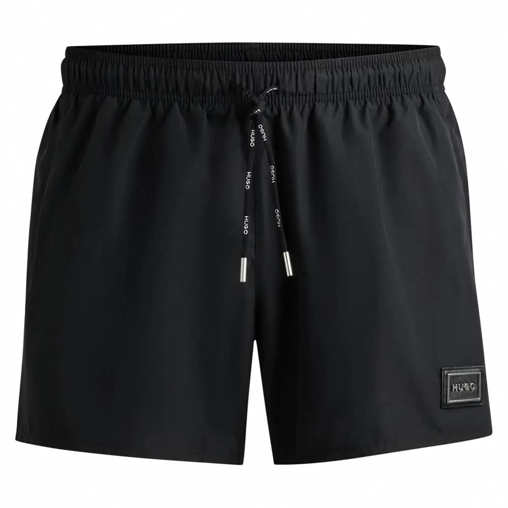 HUGO BOSS SS24 Logo Letter Patch Tie-Dye Kişi Üzgüçü Şortu Qara