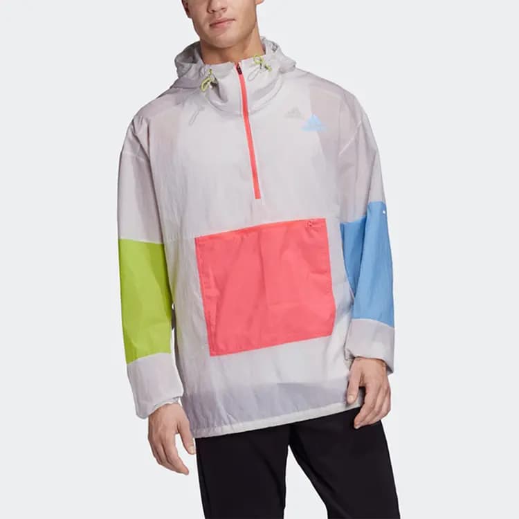 Adidas Trail Running Ultra Light Rainproof Windbreaker Jacket Men's Track Gray 3