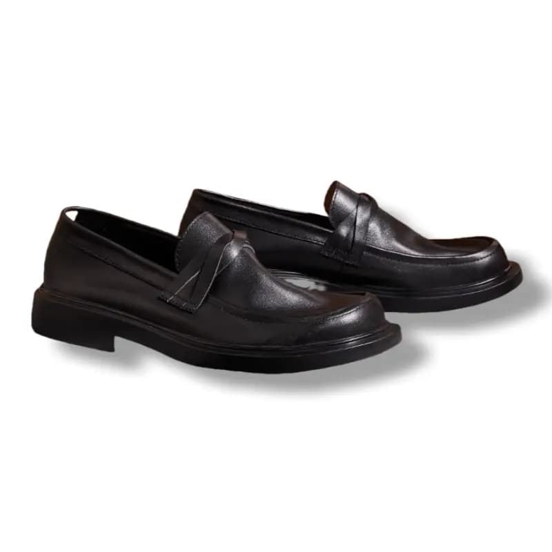 Brounvanm Top Layer Cowhide Leather Fashion Trendy Versatile Loafers Men's 11