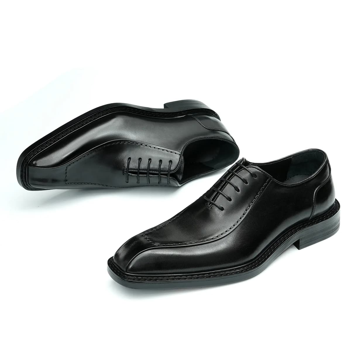 ASTON M.JAZZ Cow Leather Stitching Pointed Toe Groom Wedding Business British Formal Leather Shoes Men's 10