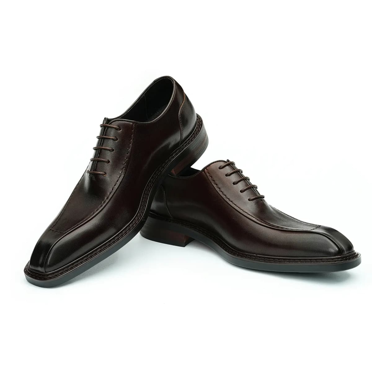 ASTON M.JAZZ Cow Leather Stitching Pointed Toe Groom Wedding Business British Formal Leather Shoes Men's 2