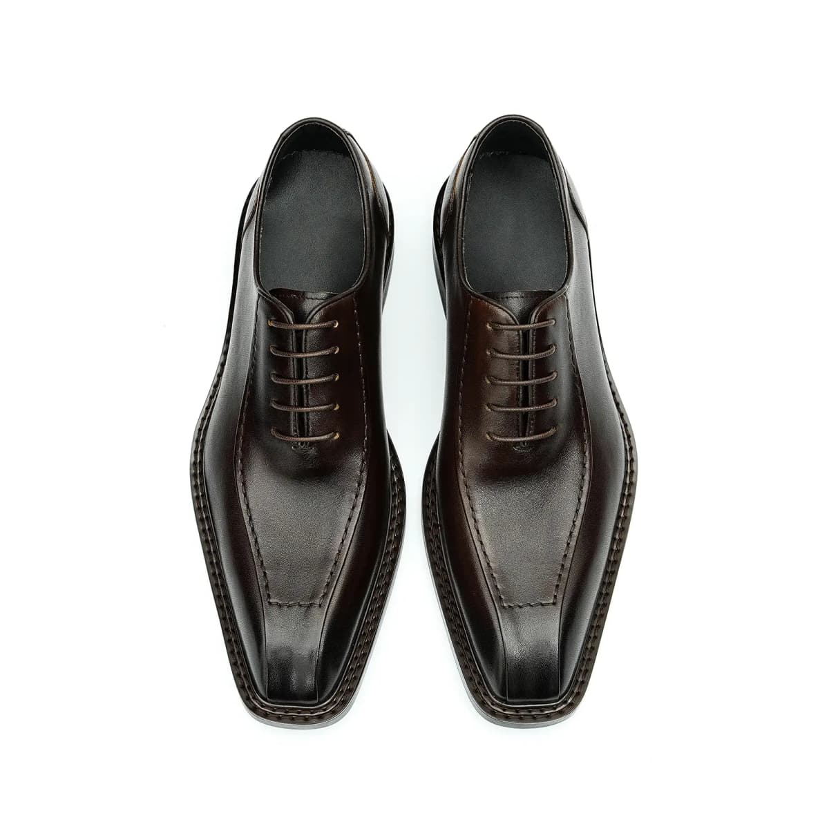 ASTON M.JAZZ Cow Leather Stitching Pointed Toe Groom Wedding Business British Formal Leather Shoes Men's