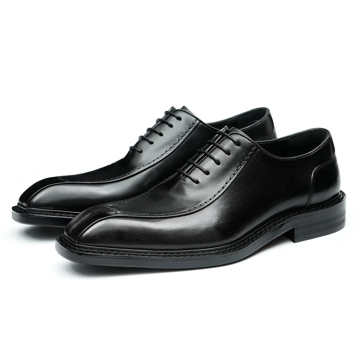 ASTON M.JAZZ Cow Leather Stitching Pointed Toe Groom Wedding Business British Formal Leather Shoes Men's 9
