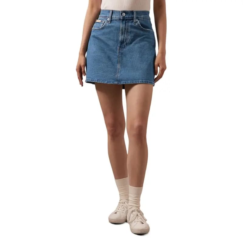 CALVIN KLEIN Qadın Denim Ətək Göy 6