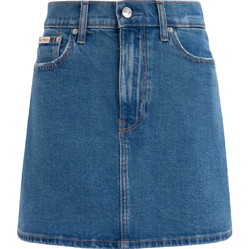 CALVIN KLEIN Qadın Denim Ətək Göy