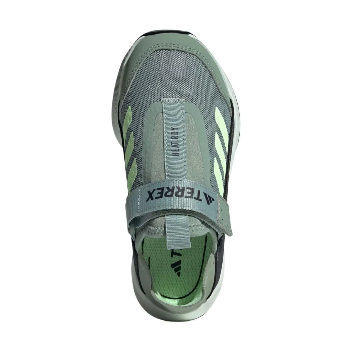 Kids adidas VOYAGER 21 Slipon K Comfortable Casual Wear-Resistant Breathable Low-Top Outdoor Shoes Green/Gray/Black 5
