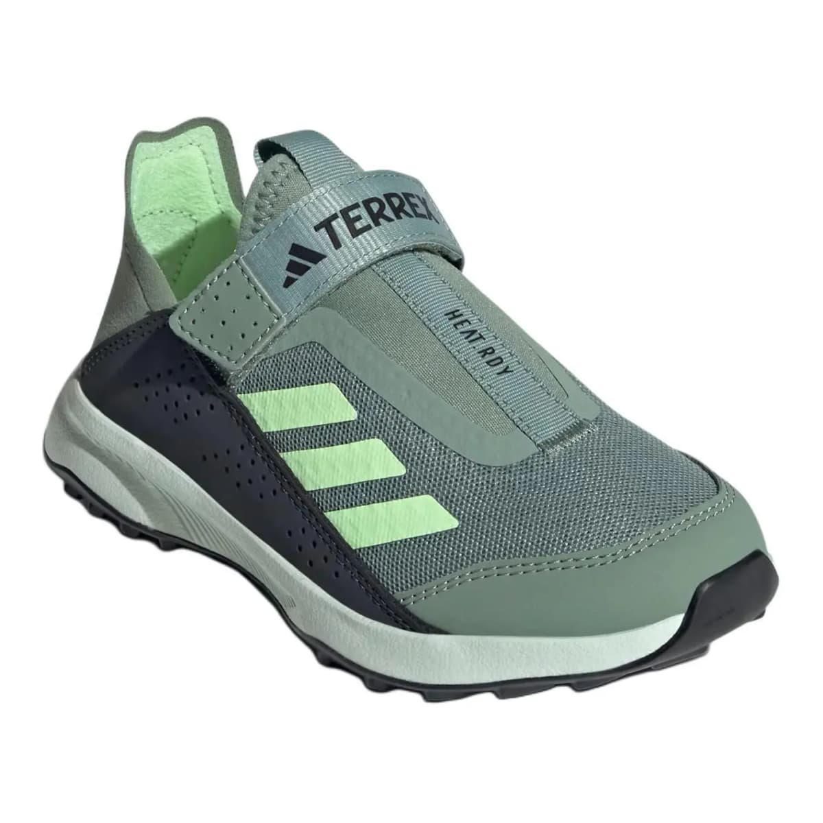Kids adidas VOYAGER 21 Slipon K Comfortable Casual Wear-Resistant Breathable Low-Top Outdoor Shoes Green/Gray/Black 3