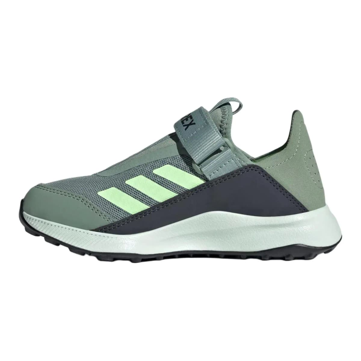 Kids adidas VOYAGER 21 Slipon K Comfortable Casual Wear-Resistant Breathable Low-Top Outdoor Shoes Green/Gray/Black 2