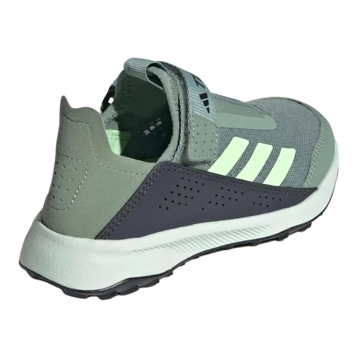 Kids adidas VOYAGER 21 Slipon K Comfortable Casual Wear-Resistant Breathable Low-Top Outdoor Shoes Green/Gray/Black 4
