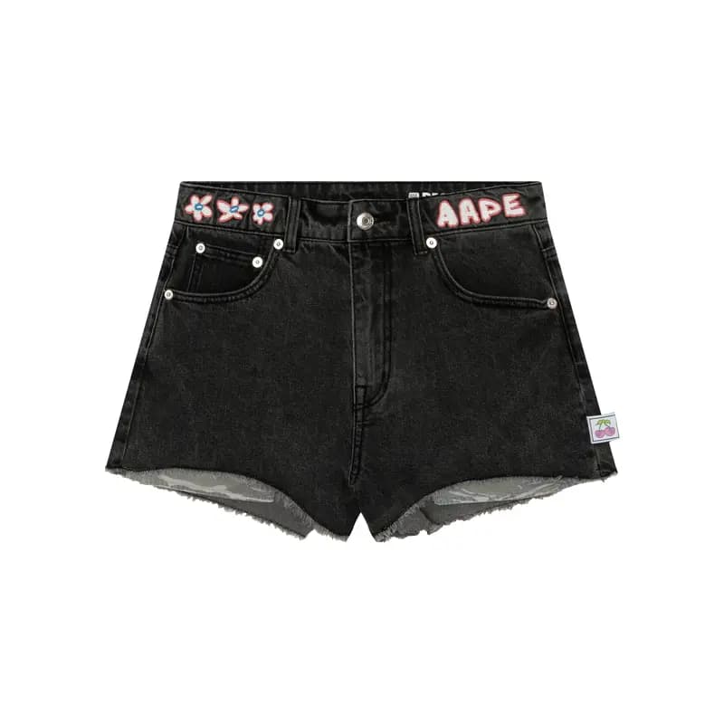 Aape Qadın Denim Şort Qara